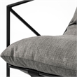 Maklaine Fabric Upholstered Accent Chair in Gray