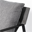 Maklaine Fabric Upholstered and Iron Base Armchair in Gray/Matte Black