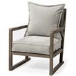 Maklaine Fabric Upholstered Accent Chair in Frost Gray