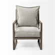 Maklaine Fabric Upholstered Accent Chair in Frost Gray