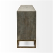 Maklaine Solid Wood with Metal Base Sideboard in Brown and Gold