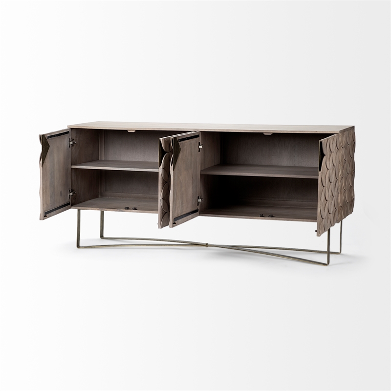 Maklaine 4 Cabinet Door Sideboard in Gold