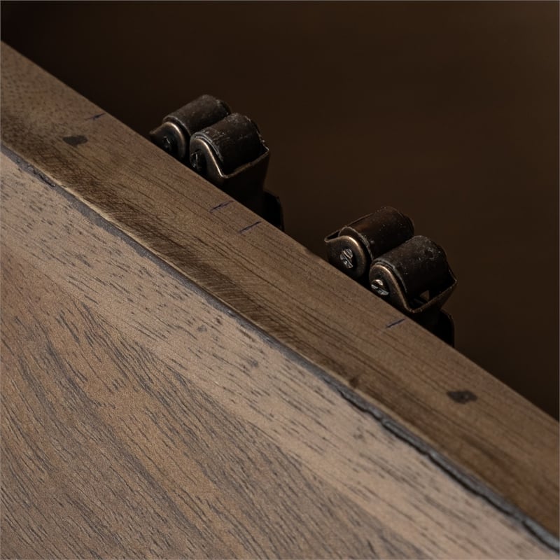 Maklaine Solid Wood Coffee Table in Natural Brown