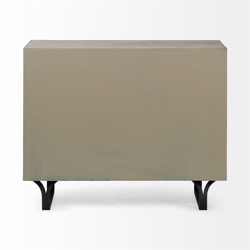 Maklaine Wood 3-Drawers Accent Cabinet in Light Brown