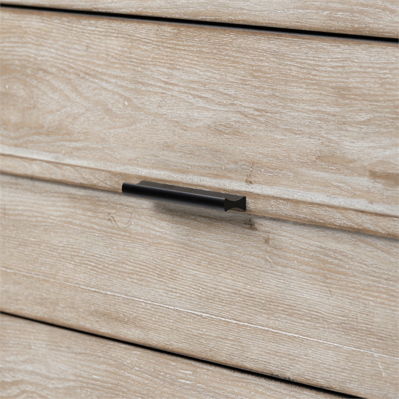 Maklaine Wood 3-Drawers Accent Cabinet in Light Brown