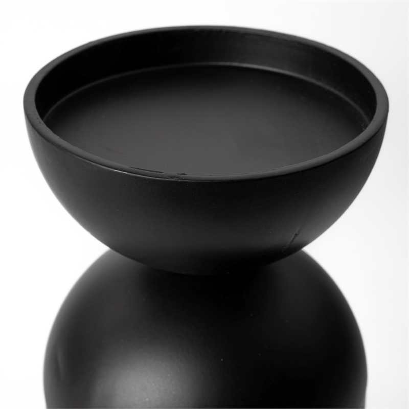 Maklaine Metal Decorative Table Candle Holder in Black