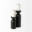 Maklaine Metal Decorative Table Candle Holder in Black