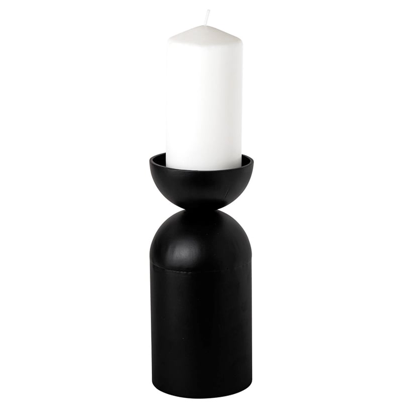 Maklaine Metal Decorative Table Candle Holder in Black