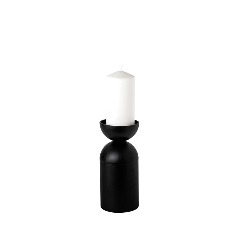 Maklaine Metal Decorative Table Candle Holder in Black