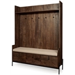 Maklaine Wood Seated Hall Tree with Storage in Brown
