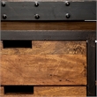 Maklaine Wood 6-Shelf Shelving Unit with Ladder in Medium Brown/Black