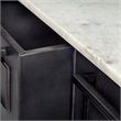 Maklaine 4 Drawer Kitchen Island in Black and White