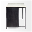 Maklaine 4 Drawer Kitchen Island in Black and White