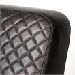 Maklaine Leather Diamond Pattern Accent Chair in Black and Gold
