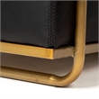 Maklaine Leather Diamond Pattern Accent Chair in Black and Gold