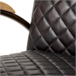 Maklaine Leather Diamond Pattern Accent Chair in Black and Gold