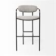 Maklaine Fabric Upholstered Seat Bar Stool in Frost Gray/Black