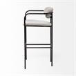 Maklaine Fabric Upholstered Seat Bar Stool in Frost Gray/Black