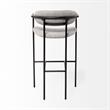 Maklaine Fabric Upholstered Seat Bar Stool in Frost Gray/Black