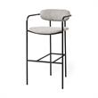 Maklaine Fabric Upholstered Seat Bar Stool in Frost Gray/Black