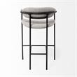 Maklaine Gray Fabric Seat Black Metal Counter Stool