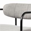 Maklaine Gray Fabric Seat Black Metal Counter Stool