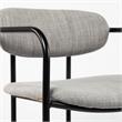 Maklaine Gray Fabric Seat Black Metal Counter Stool