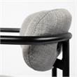 Maklaine Gray Fabric Seat Black Metal Counter Stool