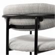 Maklaine Gray Fabric Seat Black Metal Counter Stool