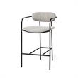 Maklaine Gray Fabric Seat Black Metal Counter Stool