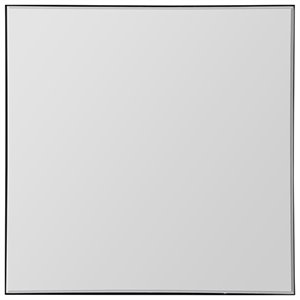 Maklaine 36&quot Square Greer Decorative Mirror in Black