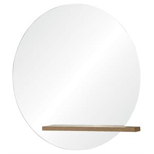 Maklaine 36&quot Transitional Glass Unframed Mirror in Brown