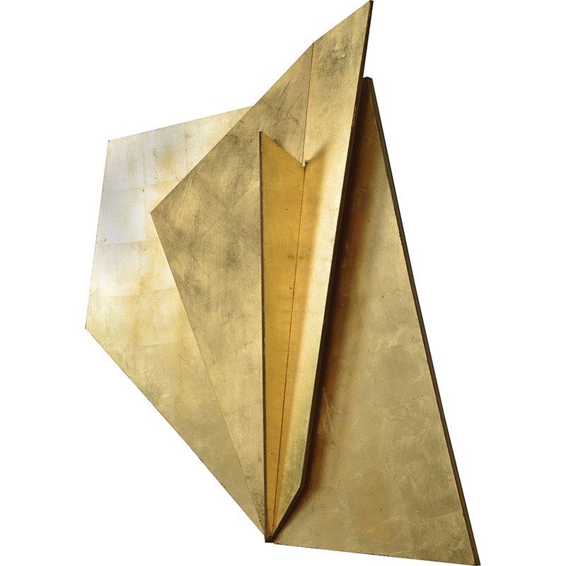 Maklaine Abstract Wall Asymmetric Sculpture in Gold Leaf