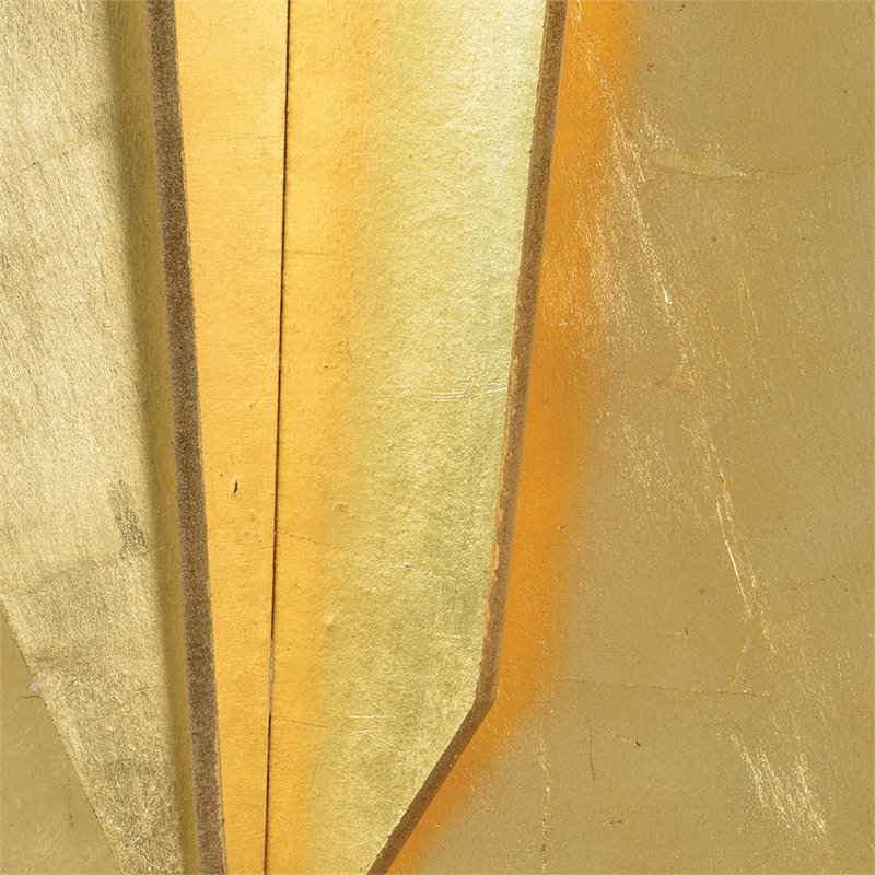Maklaine Abstract Wall Asymmetric Sculpture in Gold Leaf