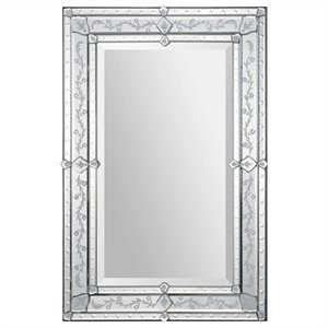 maklaine beveled glass mirror with classic etched pattern frame