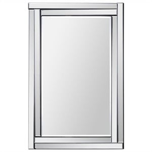 Maklaine Classic Designed Beveled Glass Mirror in Silver