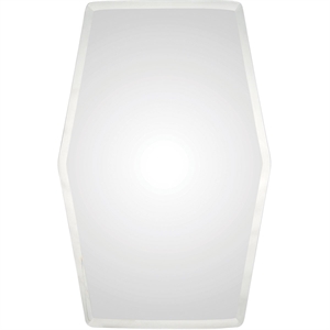 Maklaine Contemporary Beveled Hexagonal Frameless Mirror in All Glass