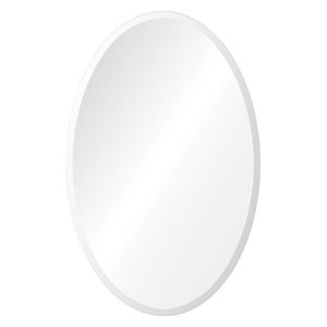 Maklaine Contemporary Glass Beveled Oval Mirror