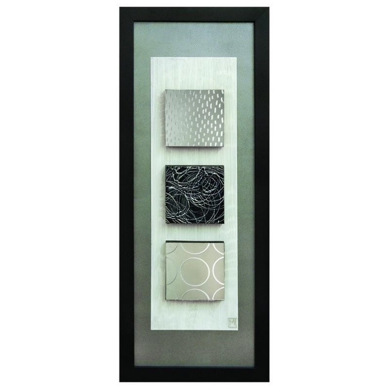 Maklaine Mirrored High Gloss Wall Art With Brown Finish Moulding