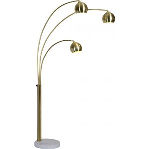 maklaine modern 3 light floor lamp in satin brass