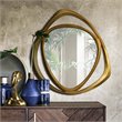 Maklaine Modern Decorative Mirror in Gold Leaf