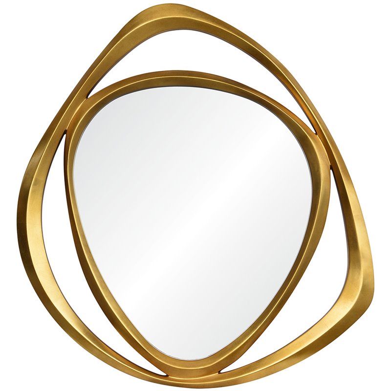 Maklaine Modern Decorative Mirror in Gold Leaf