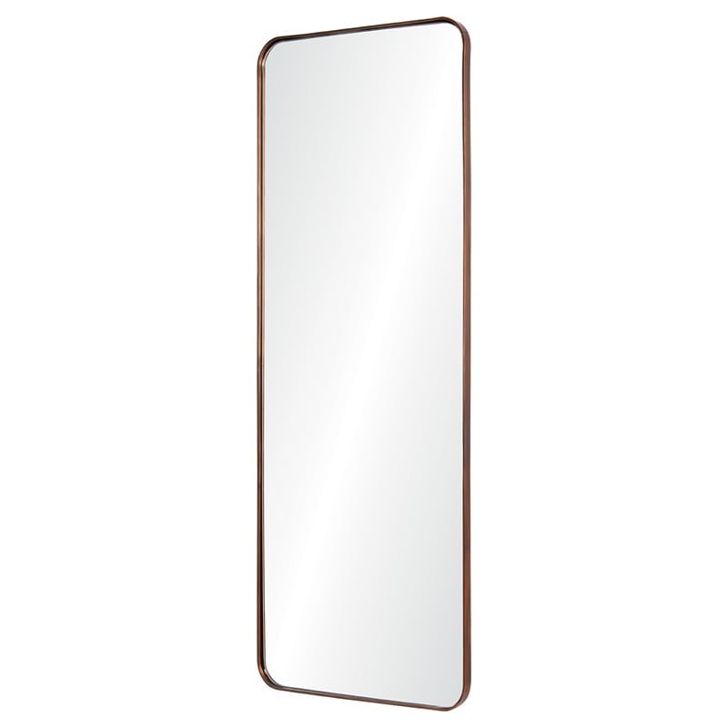 Maklaine Modern Framed Rectangular Wall Mirror in Bronze Finish