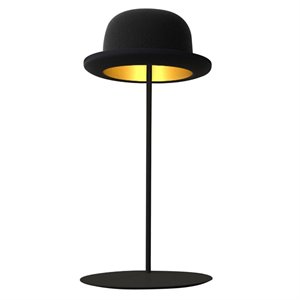 maklaine modern iron bowler hat table lamp with gold lining