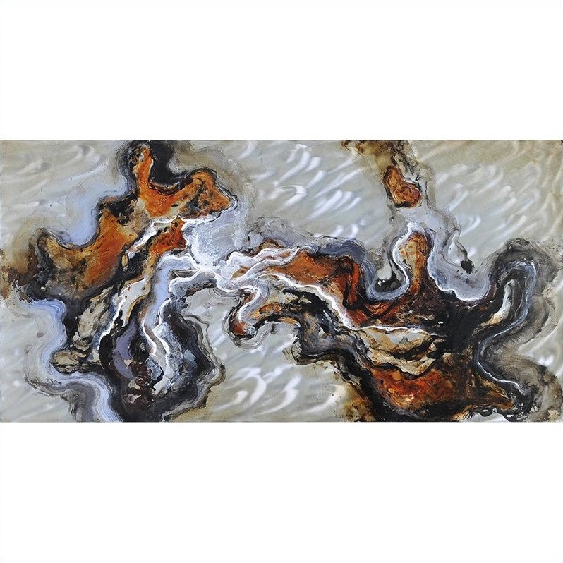 Maklaine Multicolor Hand Painted Blending Waters Wall Art Decor