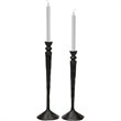 Maklaine Traditional 2 Piece Candle Holder Set in Black