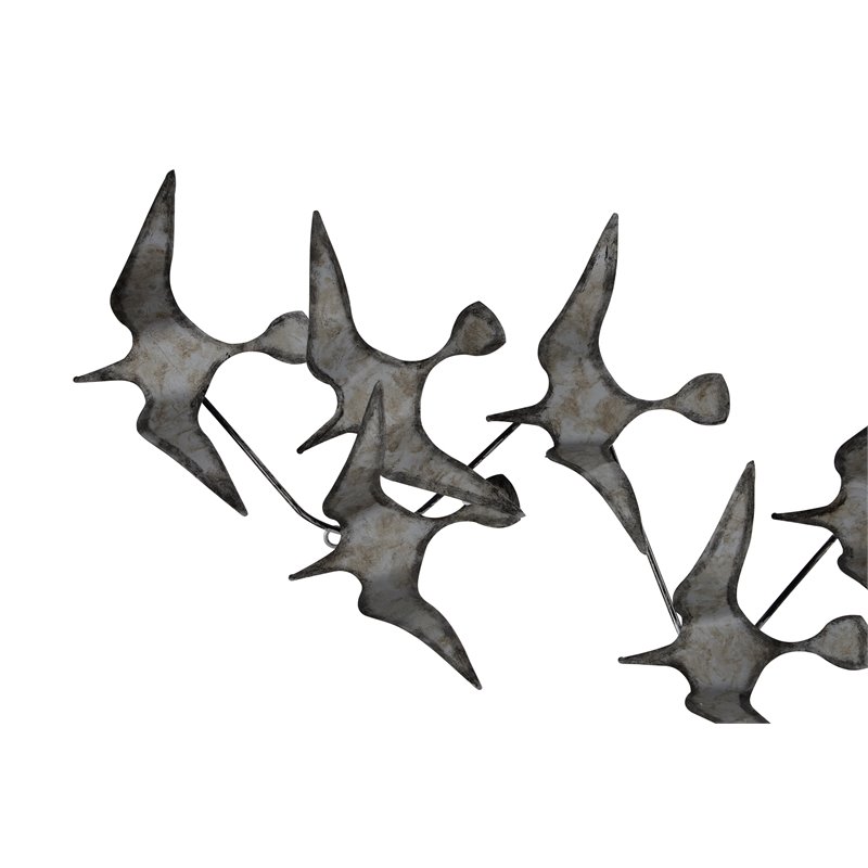 Maklaine Traditional Iron Bird Wall Art Sculpture