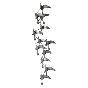 Maklaine Traditional Iron Bird Wall Art Sculpture