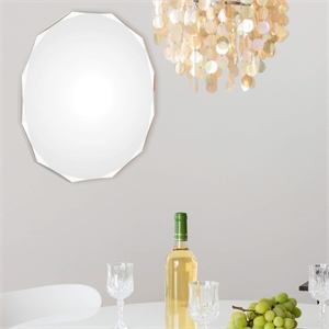 Maklaine Unique Polygonal Shaped Mirror in All Glass