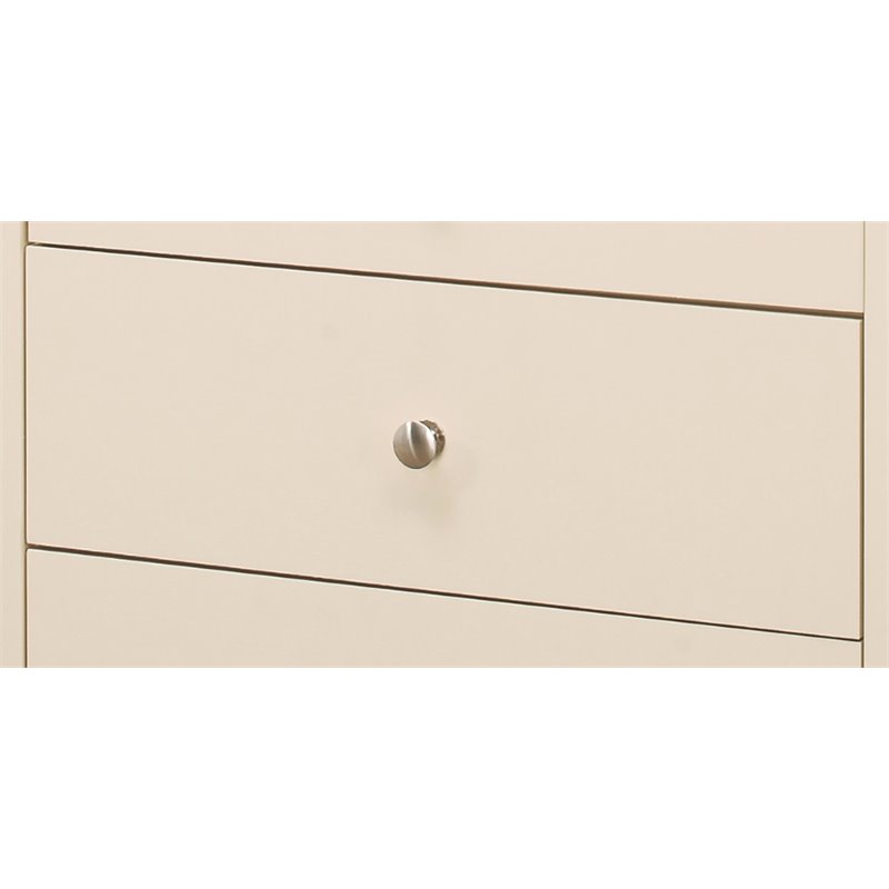 Maklaine Traditional 3 Drawer Nightstand in Beige